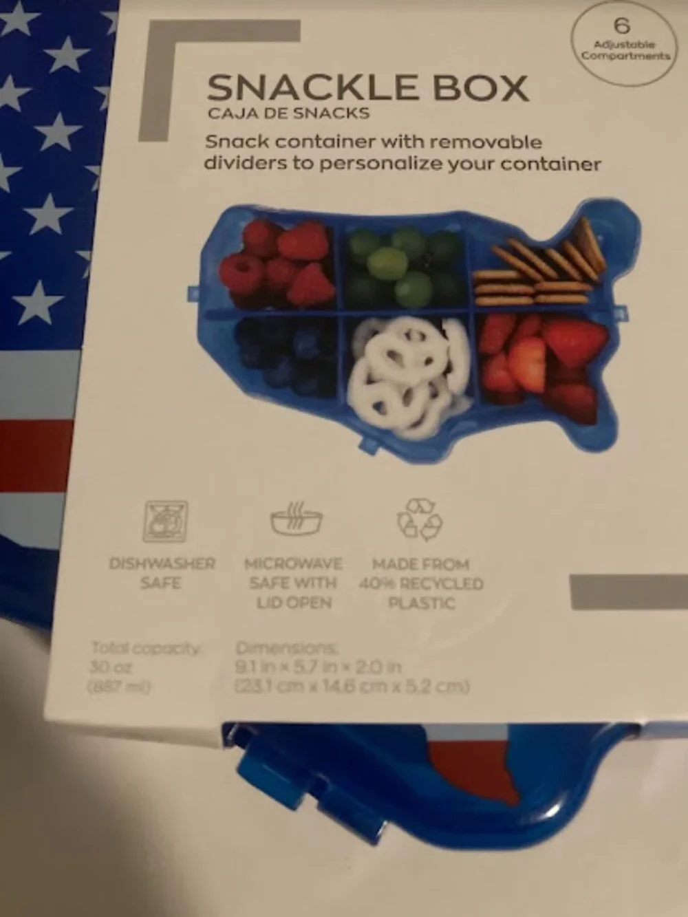 6 Compartment Snack Box & Straw Toppers